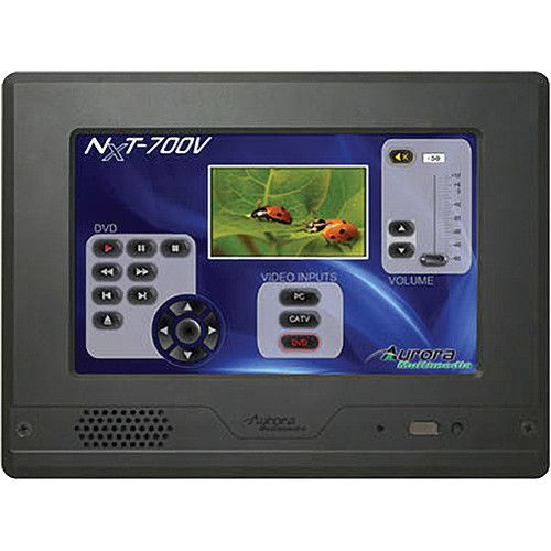 Aurora 7" In-Wall Color Touch Panel / Controller with Video-Input (Black)  - NXT-700V-B