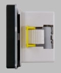 Aurora (Coming Soon. Call for Availability) 4� 1:1 aspect ratio wall mount ReAX touch panel control system with serial, relays, I/O, IR, and Ethernet control ports (black) - RXT-4WM-G3-B