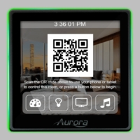 Aurora (Coming Soon. Call for Availability) 4� 1:1 aspect ratio wall mount ReAX touch panel control system with serial, relays, I/O, IR, and Ethernet control ports (black) - RXT-4WM-G3-B