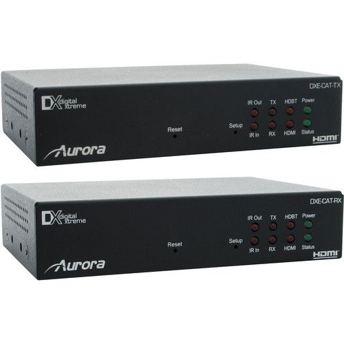 Aurora HDBaseT HDMI Extender Kit 330'/600' - 1080P 60hz - 48/24 Bit Color - IR & RS-232 Dual Lan DXE HDBaseT Extender Kit - DXE-CAT-S2