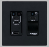 Aurora Next-gen 4K60 4:4:4 1Gbps AV-over-IP transceiver wall plate utilizing Aurora�s Mimix� CODEC technology (Black) - VPX-TC1-WP2-PRO-B