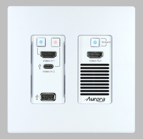 Aurora Next-gen 4K60 4:4:4 1Gbps AV-over-IP transceiver wall plate utilizing Aurora�s Mimix� CODEC technology (White) - VPX-TC1-WP2-PRO-W