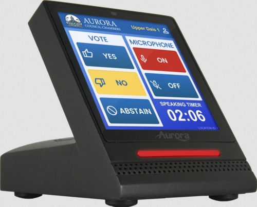 Aurora ReAX� SmartSpeak� 4� Desktop Touch Screen/Controller with Beamforming Dante Microphone (black) - RXT-4D-G3-S-B