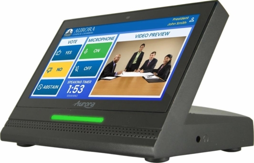 Aurora ReAX� SmartSpeak� 6� Desktop Touch Screen/Controller with Beamforming Dante Microphone with Video Inputs and Output (black) - RXT-6D-G3-SV-B