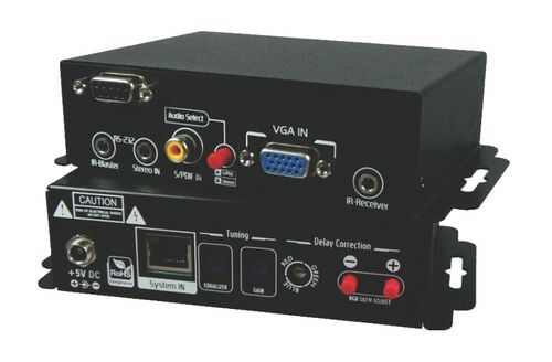 Aurora VGA / YPbPr Extender to 1000'. Bi-directional IR, Half-duplex RS-232.  - AS-CAT1-VGA