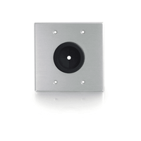 Cables To Go 1.5 Inch Grommet Cable Pass Through Double Gang Wall Plate - Brushed Aluminum - CG40546