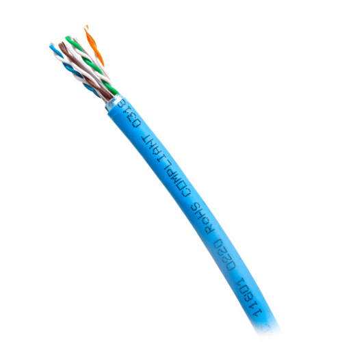 Cables To Go 1000ft (304.8m) TAA-Compliant Cat6 Bulk Foil Shield (F/UTP) Ethernet Network Cable with Solid Conductors-Riser CMR -Rated - Blue - C2G56040