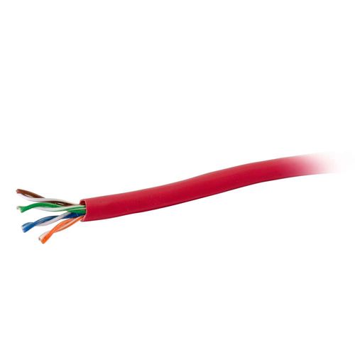 Cables To Go 1000ft Cat5e Bulk Unshielded (UTP) Ethernet Network Cable with Stranded Conductors - In-Wall CM-Rated - Red - 43403