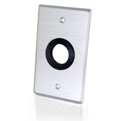 Cables To Go 1in Grommet Cable Pass Through Single Gang Wall Plate - Brushed Aluminum - 40488