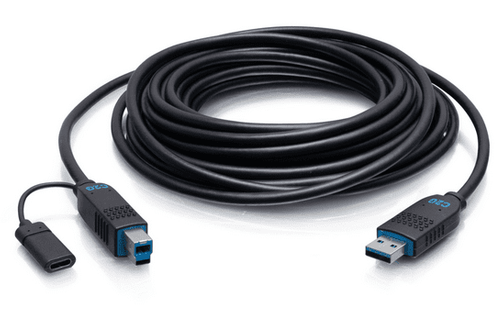 Cables to go 25ft (7.6m) C2G Performance Series USB-A Male to USB-B Male Active Optical Cable (AOC) - 3.2 Gen 2 (10Gbps) Plenum Rated - C2G30085