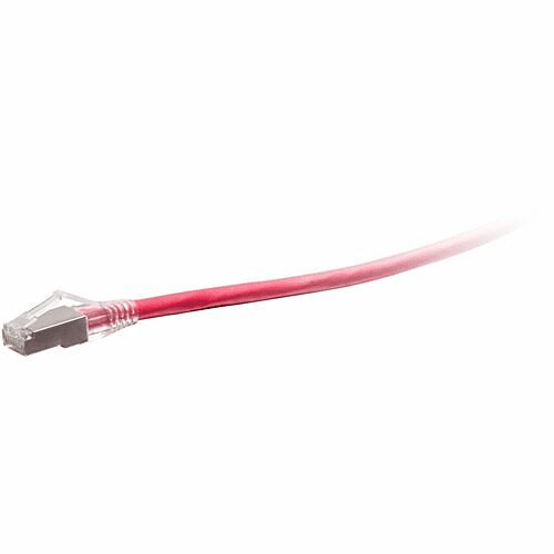 Cables To Go 25ft (7.6m) TAA-Compliant F-Series Cat6a Snagless Shielded (STP) Network Cable - Red - C2G43890