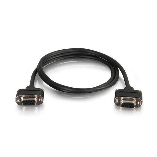 Cables To Go 25ft Serial RS232 DB9 Null Modem Cable with Low Profile Connectors F/F - In-Wall CMG-Rated - 52179