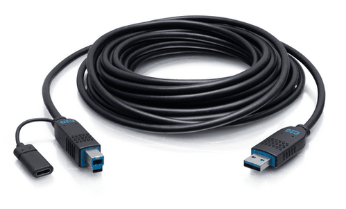 Cables to go 50ft (15.2m) C2G Performance Series USB-A Male to USB-B Male Active Optical Cable (AOC) - 3.2 Gen 2 (10Gbps) Plenum Rated - C2G30087
