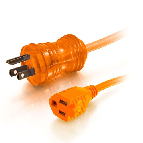 Cables To Go 50ft 16AWG Hospital Grade Power Extension Cable (NEMA 5-15P to NEMA 5-15R) - Orange - 48061
