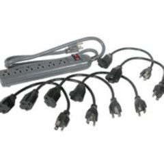Cables To Go 6-Outlet Surge Suppressor with (6) 1ft Outlet Saver Power Extension Cords - 35549