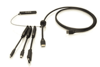 Cables To Go 6ft (1.8m) 4K HDMI® Premium Cable and Dongle Adapter Ring with Color Coded Mini DisplayPort™, DisplayPort, and USB-C® - C2G30052