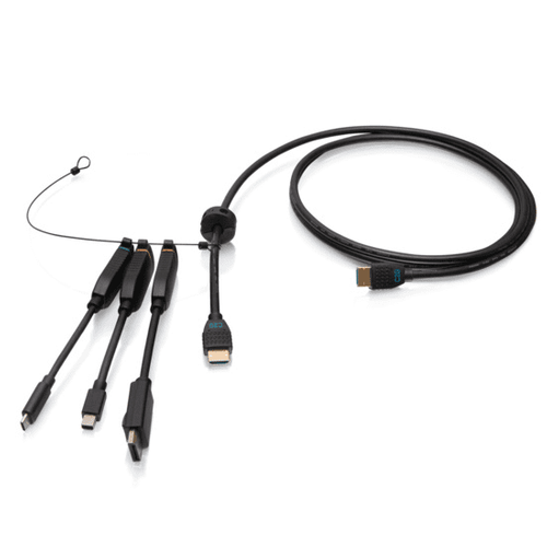 Cables To Go 6ft (4.5m) 4K HDMI® Premium Cable and Universal Dongle Adapter Ring with Color Coded Mini DisplayPort™, DisplayPort, and USB-C® (without Pull Tab) - C2G4200363