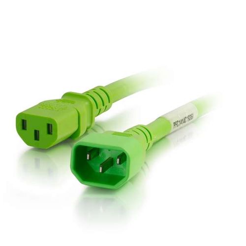 Cables To Go 8ft 14AWG Power Cord (IEC320C14 to IEC320C13) - Green - 17561