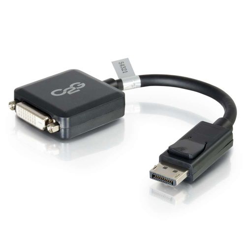 Cables To Go 8in DisplayPort Male to Single Link DVI-D Female Adapter Converter - Black - 54321