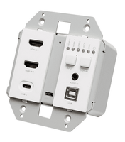 Cables To Go Dual 4K HDMI HDBaseT plus USB-C, 3.5mm, USB-B over Cat Extender Dual Gang Wall Plate Transmitter - LIMITED AVAILABLITY - C2G30019