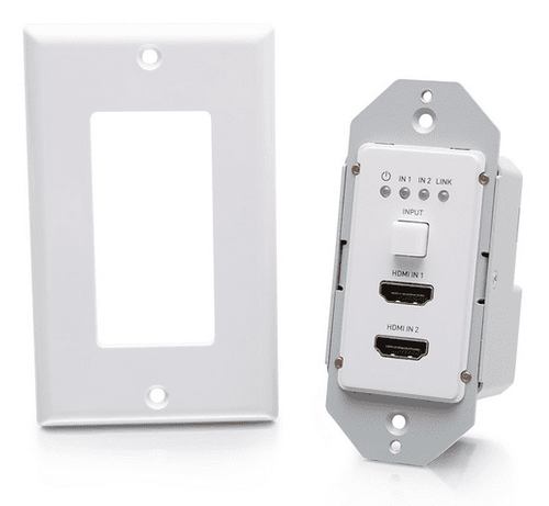 Cables To Go Dual HDMI HDBaseT + RS232 over Cat Extender Single Gang Wall Plate Transmitter - 4K 60Hz - C2G30022