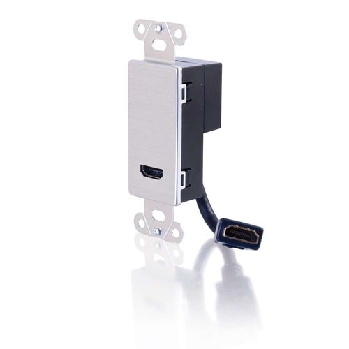 Cables To Go HDMI Pass Through Decora Style Wall Plate - Aluminum - 41042