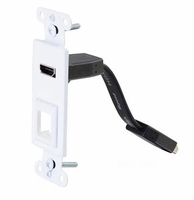 Cables To Go HDMI Pass Through Decorative Wall Plate with One Keystone - White - CG39711