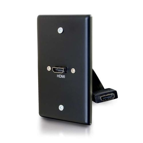 Cables To Go HDMI&reg; Pass Through Single Gang Wall Plate - Black - 39878
