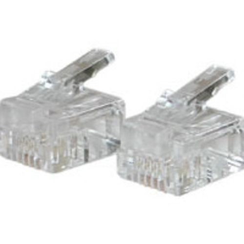 Cables To Go RJ11 6x4 Modular Plug for Round Solid Cable - 50pk - 27562