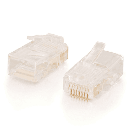 Cables To Go RJ45 Cat5e Modular Plug for Round Stranded Cable Multipack - 100 Pack - CG11381