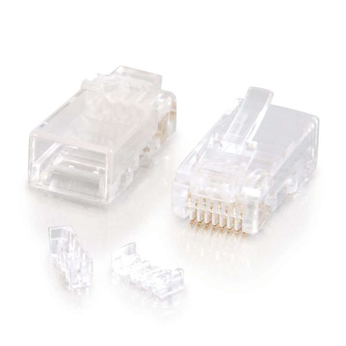Cables To Go RJ45 Cat5E Modular (with Load Bar) Plug for Round Solid/Stranded Cable - 100pk - 27575