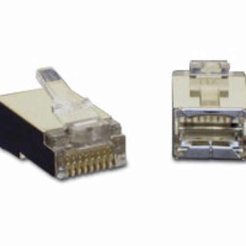 Cables To Go RJ45 Shielded Cat5 Modular Plug (with Load Bar) for Round Solid or Stranded Cable - 100pk - 27579