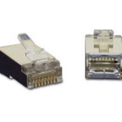 Cables To Go RJ45 Shielded Cat5 Modular Plug (with Load Bar) for Round Solid or Stranded Cable - 10pk - 27576