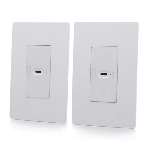 Cables To Go Superbooster® 1-Port USB over Cat6a Wall Plate to Wall Plate Extender Kit - USB 3.2 Gen1 (5Gbps) - C2G54268