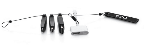 Cables To Go Universal 4K HDMI® Adapter Ring with Color Coded Mini DisplayPort™, DisplayPort, USB-C®, and Lightning - C2G29886