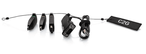 Cables To Go Universal 4K HDMI® Adapter Ring with Color Coded Mini DisplayPort™, DisplayPort, USB-C®, and VGA - C2G29888