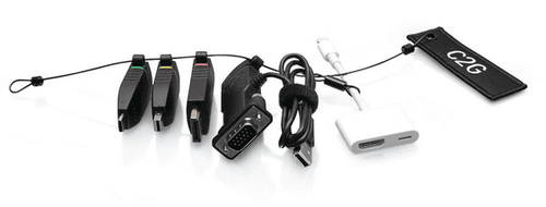 Cables To Go Universal 4K HDMI® Adapter Ring with Color Coded Mini DisplayPort™, DisplayPort, USB-C®, Lightning, and VGA - C2G29887