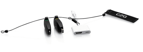 Cables To Go Universal 4K HDMI® Adapter Ring with Color Coded Mini DisplayPort™, USB-C®, and Lightning - C2G29889