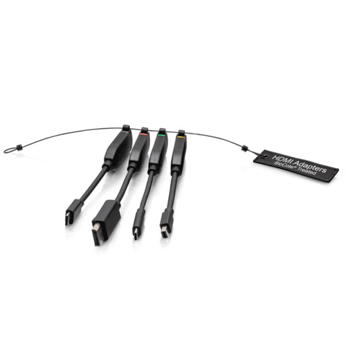 Cables To Go Universal 4K HDMI® Dongle Adapter Ring including Color Coded Mini DisplayPort™, DisplayPort, USB-C®, and Mini HDMI Adapters with Antimicrobial Technology - C2G30280