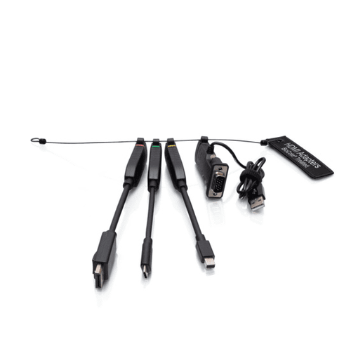 Cables To Go Universal 4K HDMI® Dongle Adapter Ring including Color Coded Mini DisplayPort™, DisplayPort, USB-C®, and VGA Adapters with Antimicrobial Technology - C2G30284