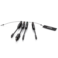 Cables To Go Universal 4K HDMI® Dongle Adapter Ring with Color Coded Mini DisplayPort™, DisplayPort, USB-C®, Lightning, VGA, Mini HDMI, Micro HDMI, and USB-A Male to USB-C Female - C2G30292