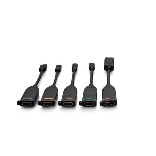 Cables To Go Universal 4K HDMI® Dongle Adapter Ring with Color Coded Mini DisplayPort™, DisplayPort, USB-C®, Mini HDMI, and Micro HDMI - C2G30287