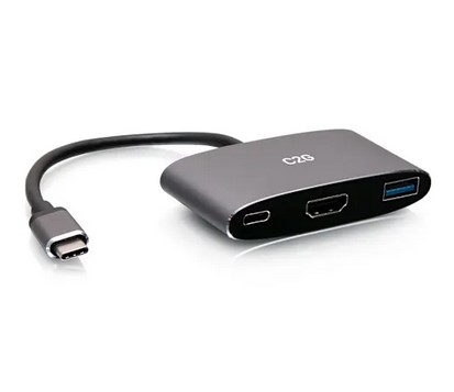 Cables To Go USB-C® 3-in-1 Mini Dock with HDMI®, USB-A, and USB-C Power Delivery up to 100W - 4K 60Hz - LIMITED AVAILABLITY - C2G54460