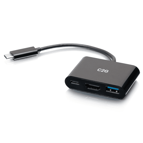 Cables To Go USB-C® 3-in-1 Mini Dock with HDMI®, USB-A, and USB-C Power Delivery up to 60W - 4K 30Hz - C2G54453