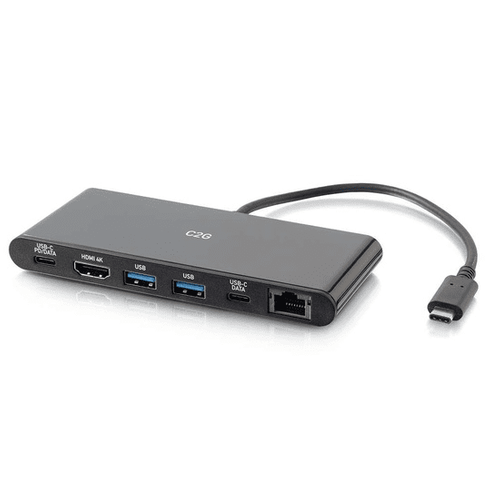 Cables To Go USB-C® 6-in-1 Mini Dock with HDMI®, Ethernet, USB and Power Delivery up to 60W - 4K 30Hz - CG28845