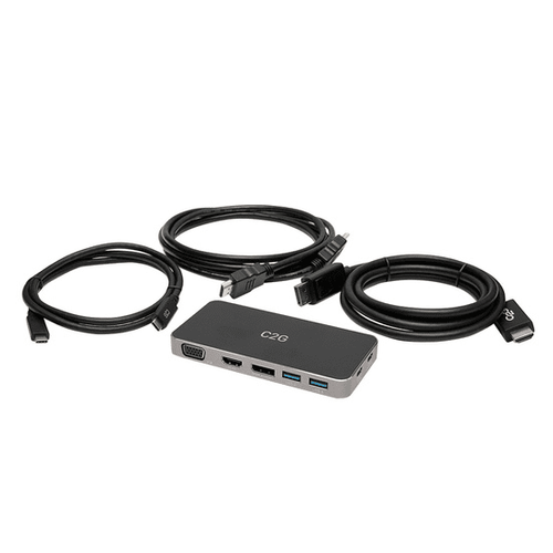 Cables To Go USB-C® 7-in-1 Dual Display Dock Kit for Laptops - C2G54477