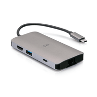 Cables To Go USB-C 8-in-1 Mini Dock with HDMI, 2x USB-A, Ethernet, SD Card Reader, and USB-C Power Delivery - C2G54458