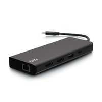Cables To Go USB-C® 9-in-1 Dual Display Docking Station with HDMI®, Ethernet, USB, 3.5mm Audio and Power Delivery up to 60W - 4K 30Hz (TAA Compliant) - C2G54488
