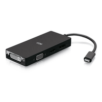 Cables To Go USB-C® Multiport Adapter, 4-in-1 Video Adapter with HDMI®, DisplayPort™, DVI, andVGA - 4K 60Hz - C2G54454