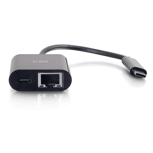 Cables To Go USB-C® to Ethernet Multiport Adapter with Power Delivery up to 60W - Black - CG29749